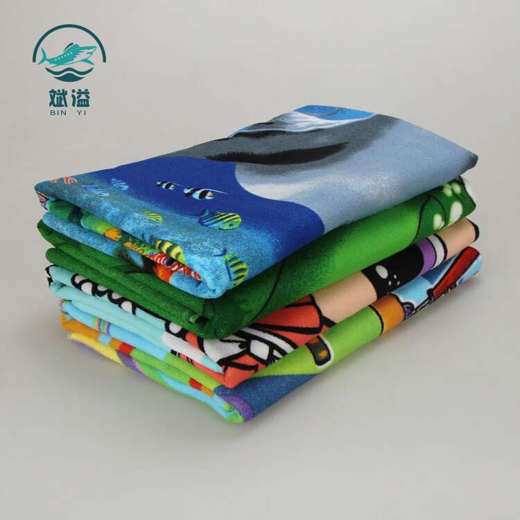 Reactive printed bath towel